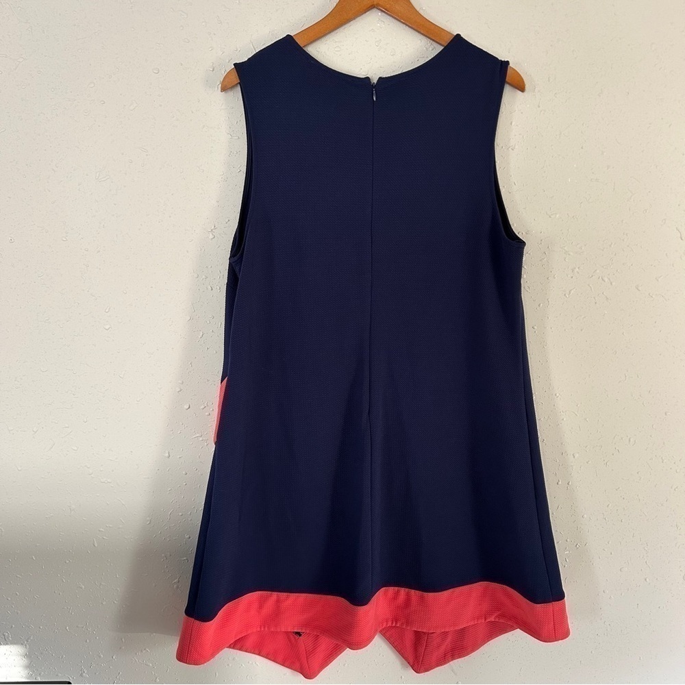 Hutch Anthropologie Blue Pink Textured Shift Mini Dress Size 1X - Picture 4 of 6